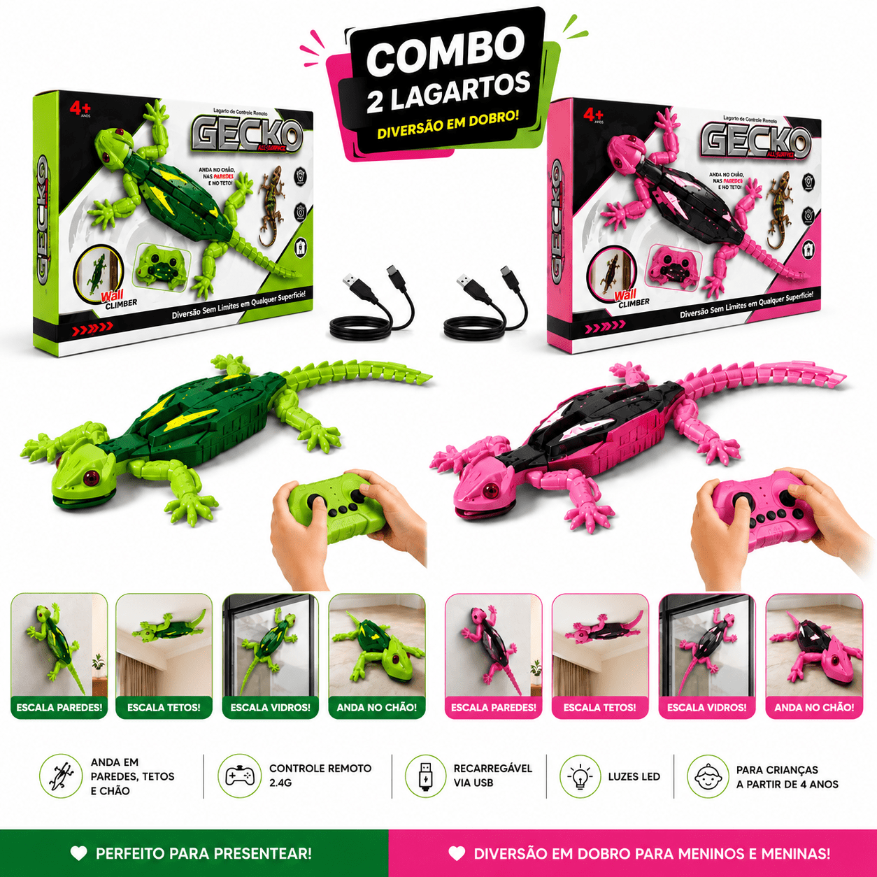 O Lagarto Anti - Gravidade RC - Creative Brinquedos