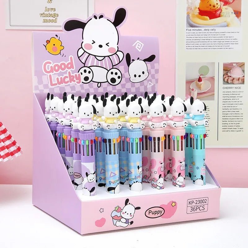 18/36 peças caneta 10 cores Pochacco Sanrio - Creative Brinquedos