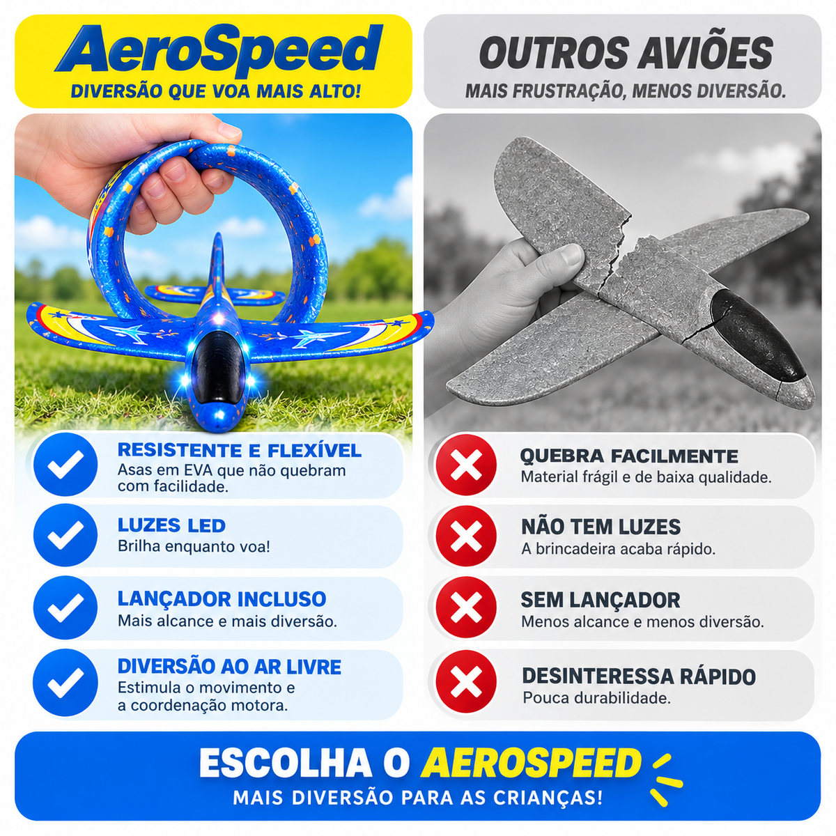 Avião AeroSpeed - Escolha seu combo e multiplique a diversão
