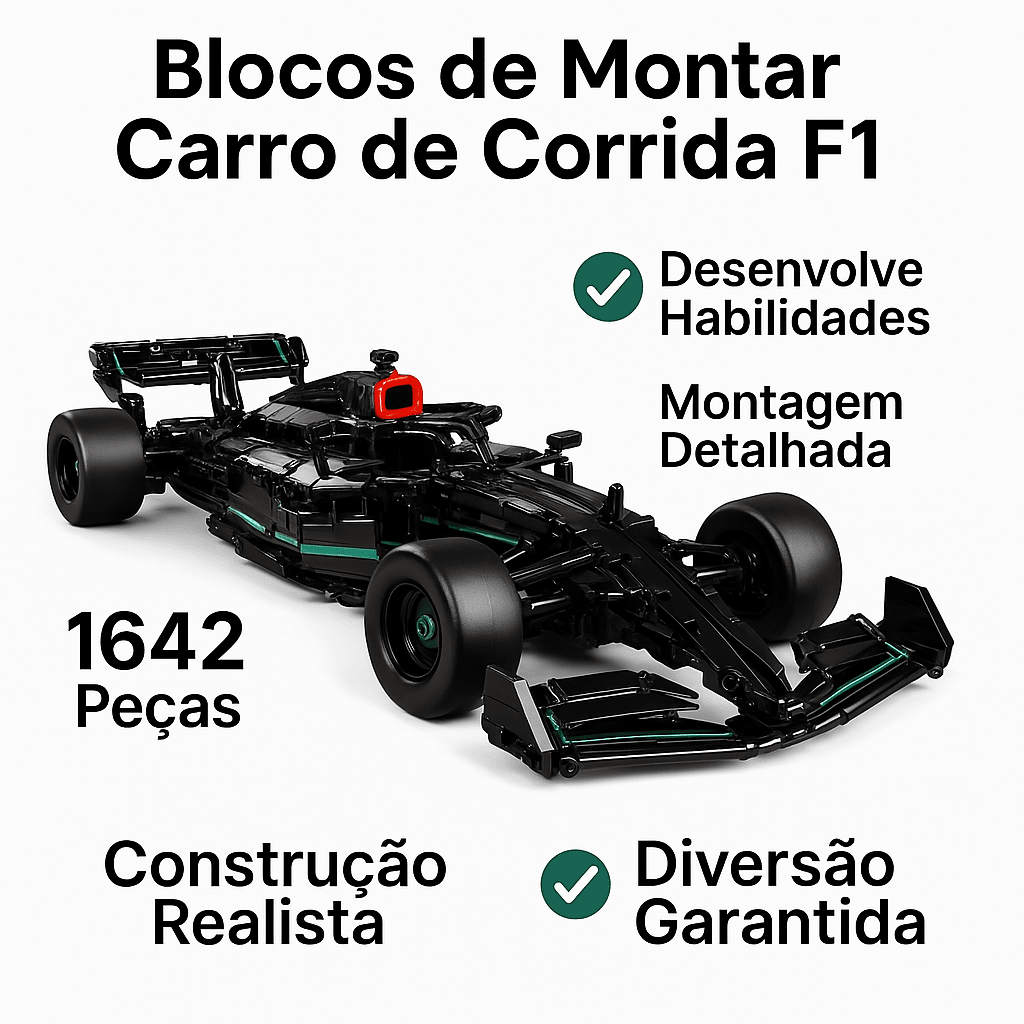 F1 Builder Pro – Carro de Corrida para Montar - Creative Brinquedos