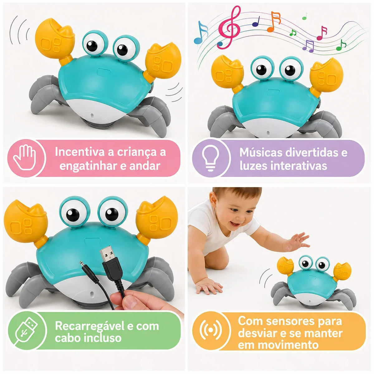 Caranguejo Criativo - Estimula o Engatinhar e o Andar
