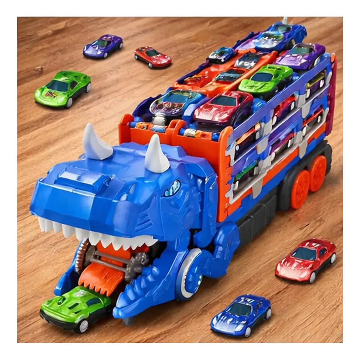 Caminhão Super Dino – 18 Carrinhos de Metal - Creative Brinquedos