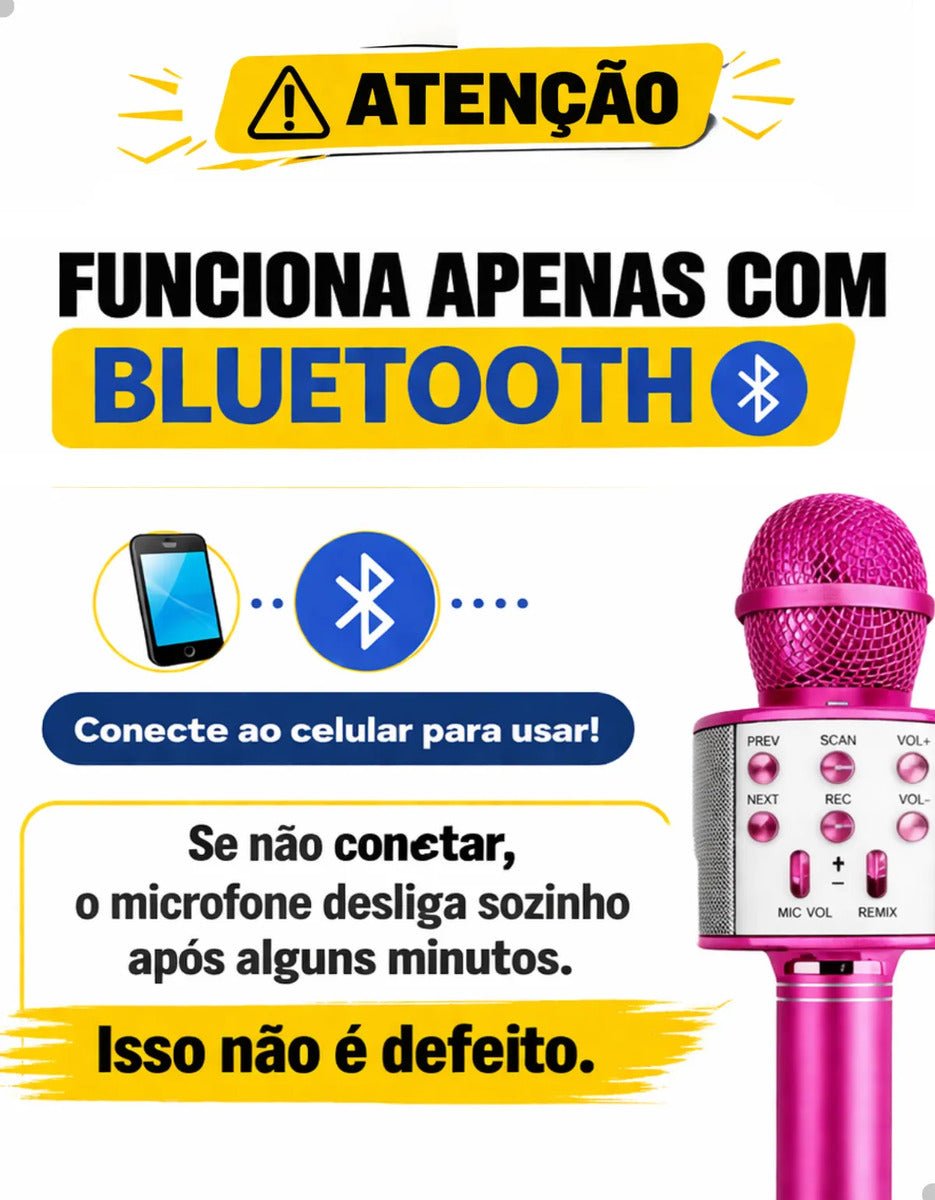 KARAOKE KIDS – MICROFONE BLUETOOTH INFANTIL - Creative Brinquedos