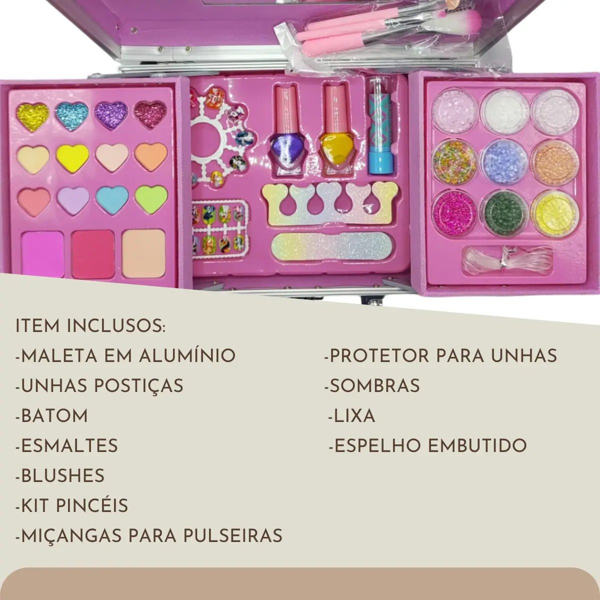 BEAUTY CASE KIDS – MALETA DE MAQUIAGEM INFANTIL - Creative Brinquedos