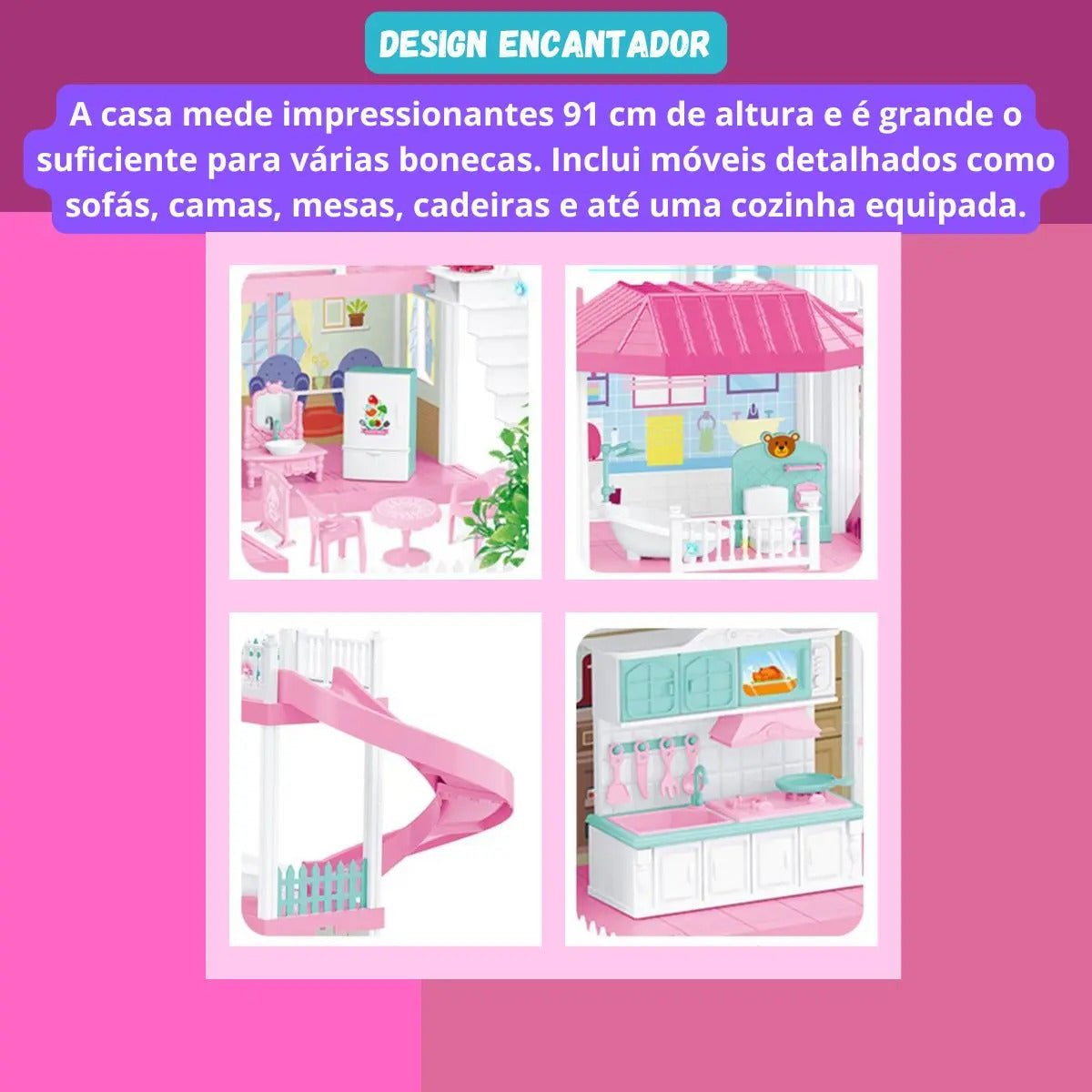Dreamhouse Kids – Casa de Bonecas 4 Andares - Creative Brinquedos