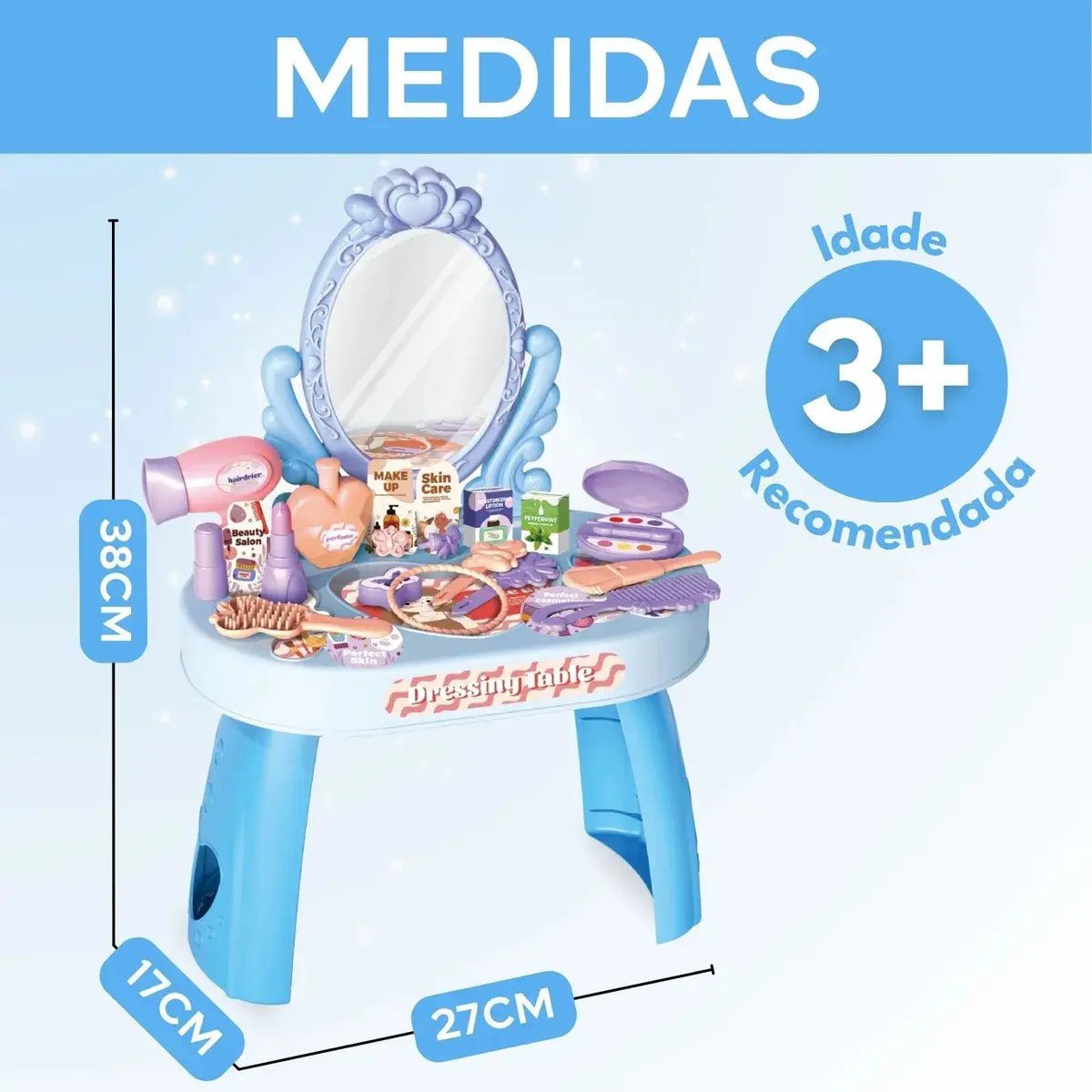 PRINCESS VANITY KIDS – PENTEADEIRA INFANTIL - Creative Brinquedos