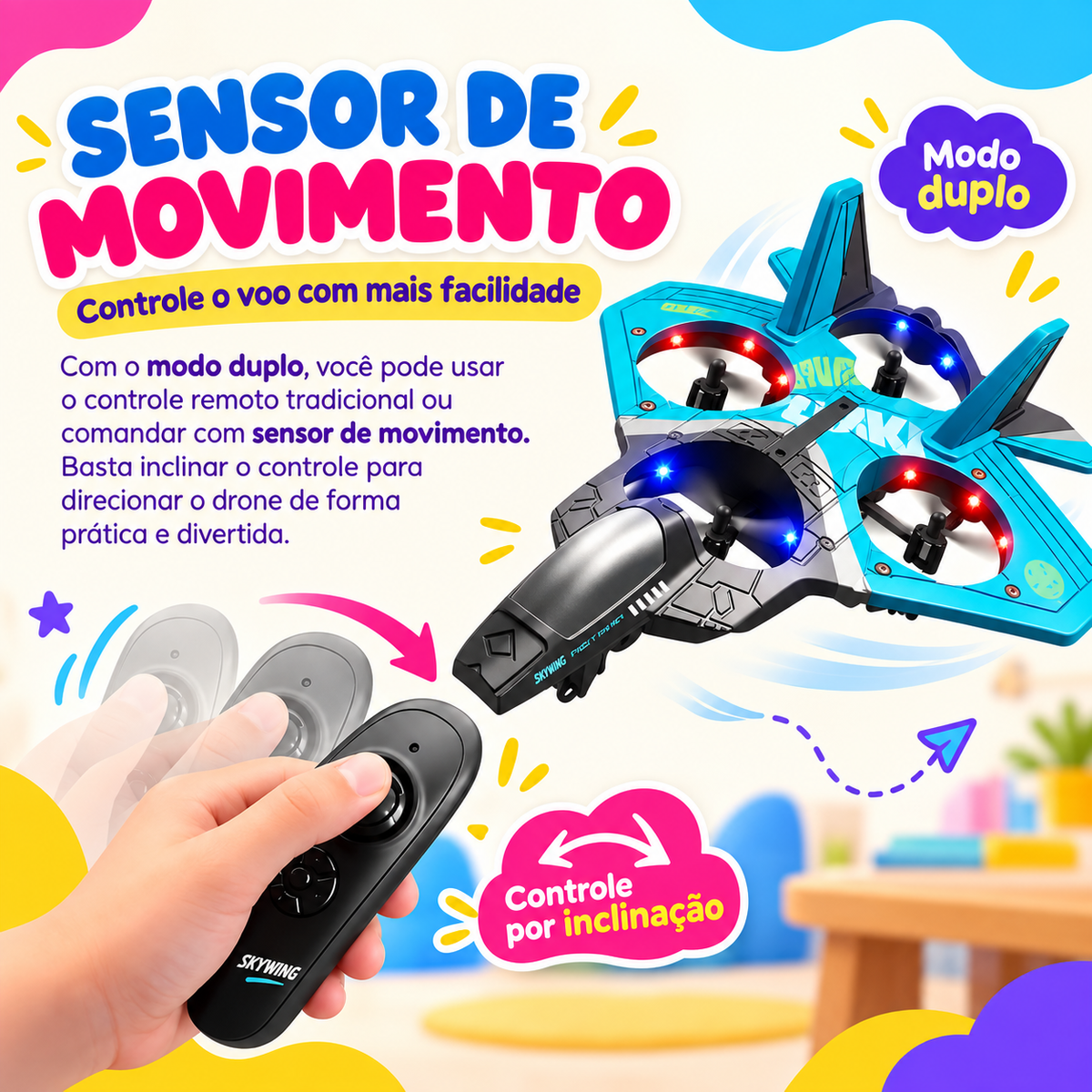 SkyWing — Drone Avião Com Controle Remoto