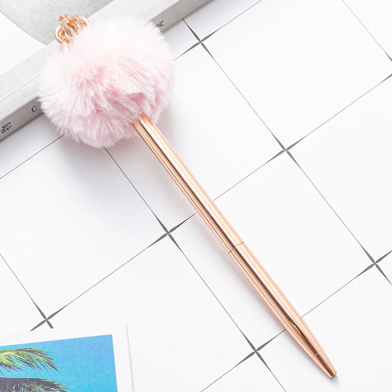 6 peças caneta luxo pompom - Creative Brinquedos