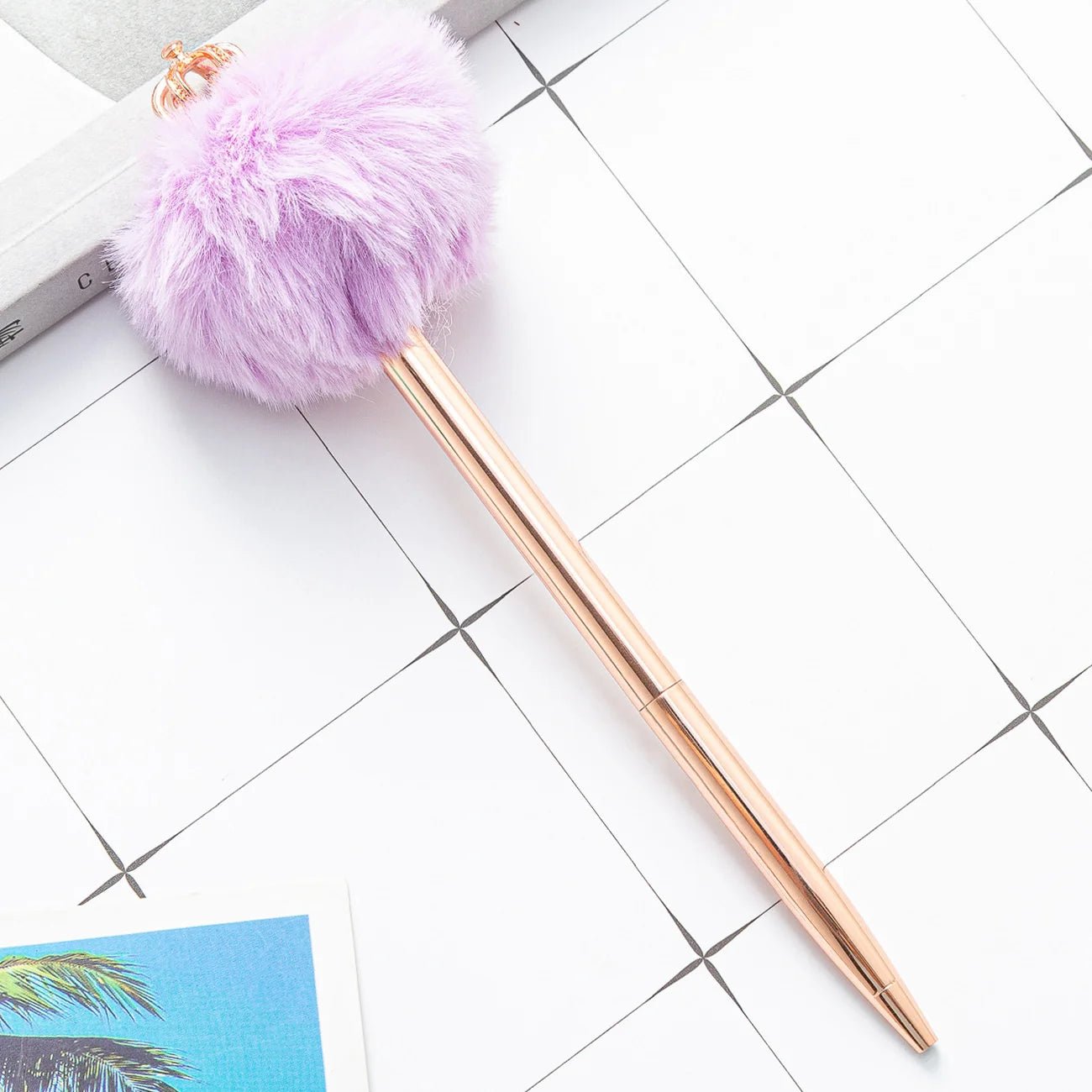 6 peças caneta luxo pompom - Creative Brinquedos