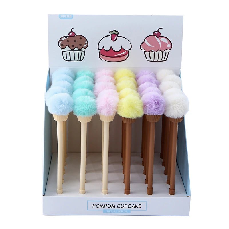 6 peças caneta cupcake pelúcia - Creative Brinquedos