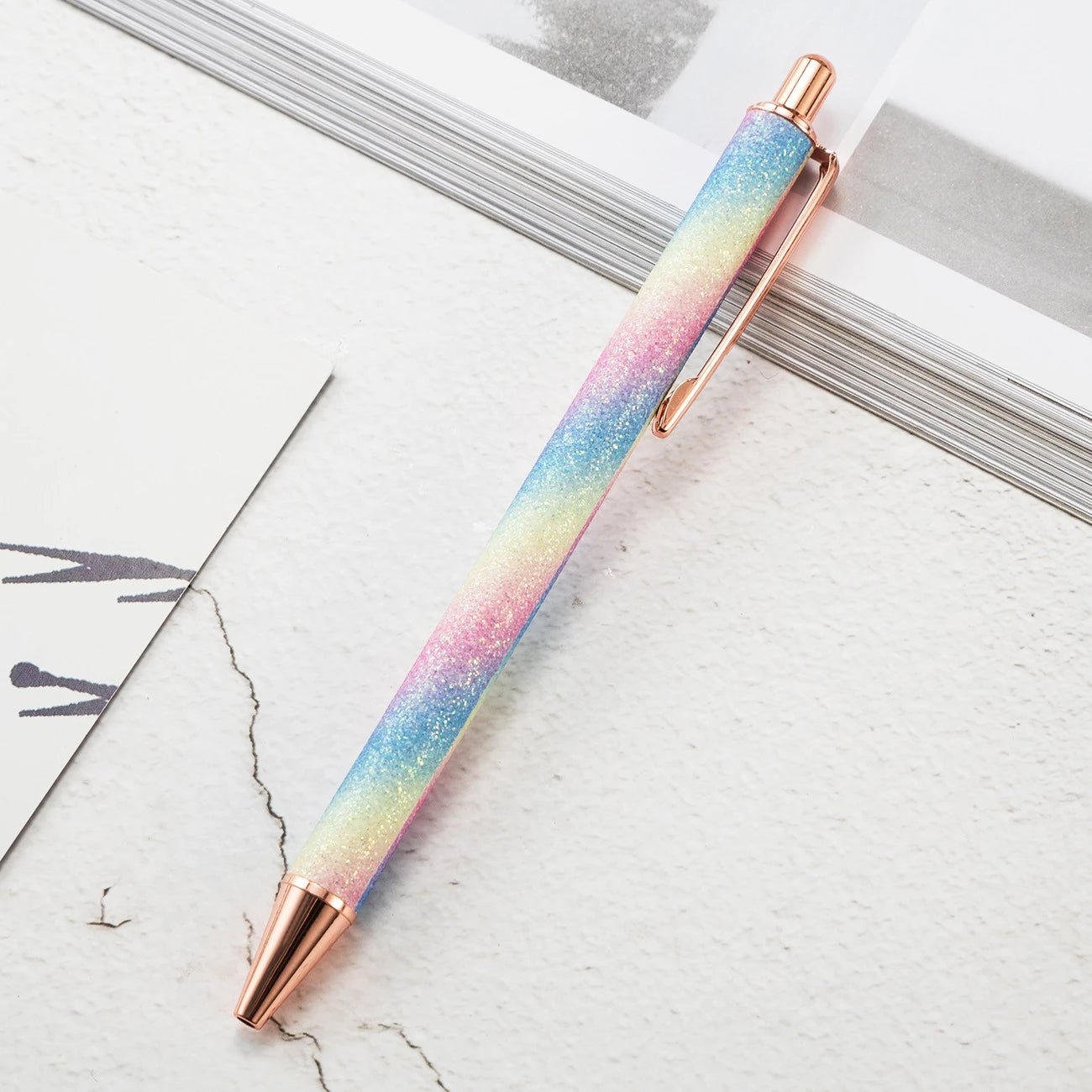 6 peças caneta luxo glitter - Creative Brinquedos