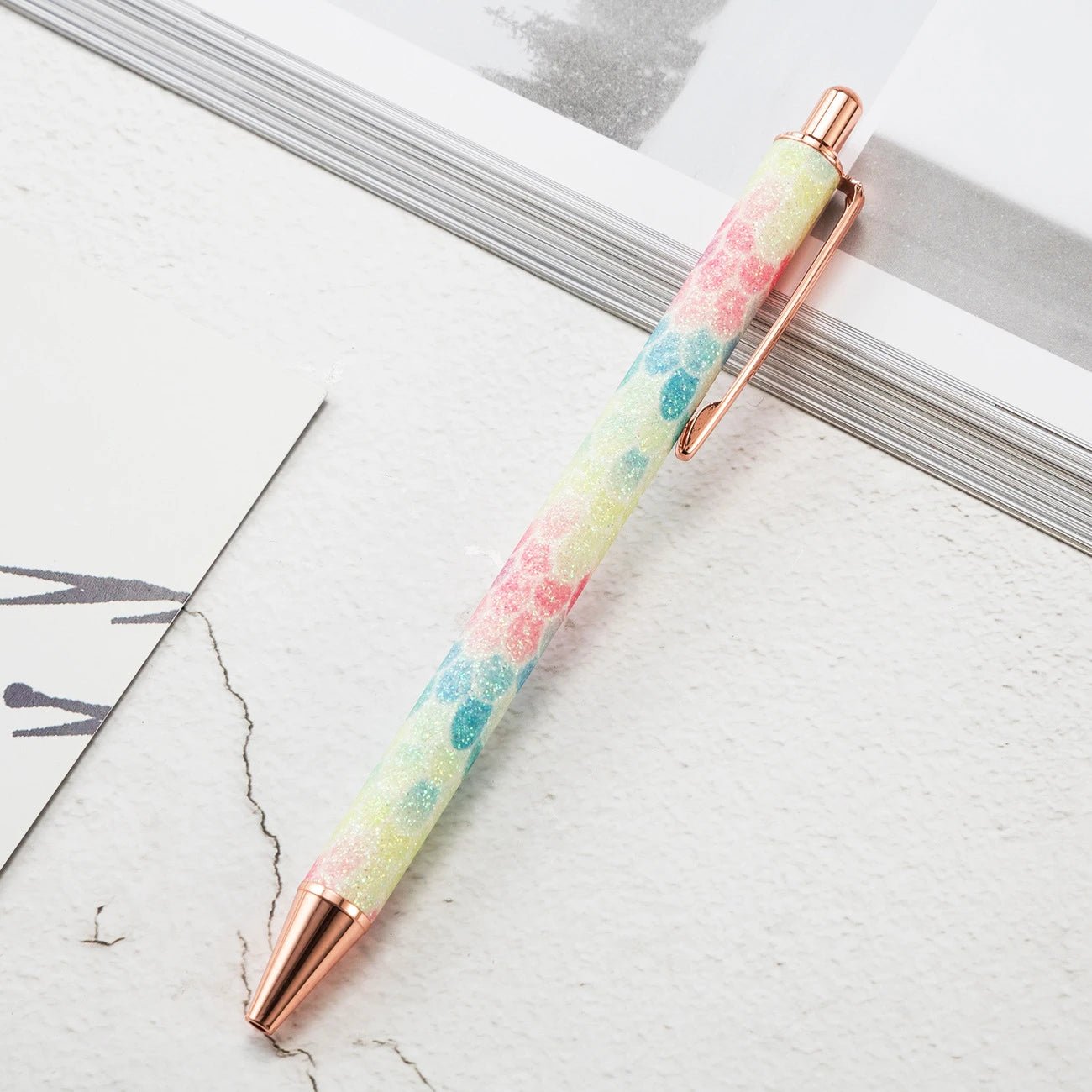 6 peças caneta luxo glitter - Creative Brinquedos