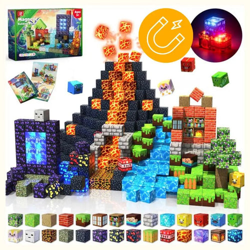 BlocoCraft | Blocos Magnéticos com Luzes - Creative Brinquedos