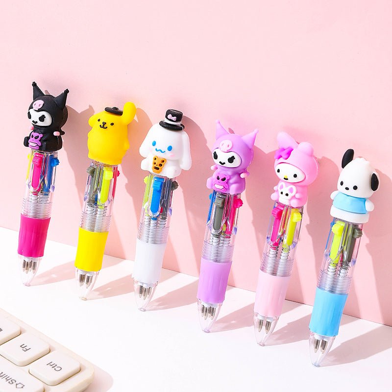 6 canetas mini 4 cores Sanrio - Creative Brinquedos