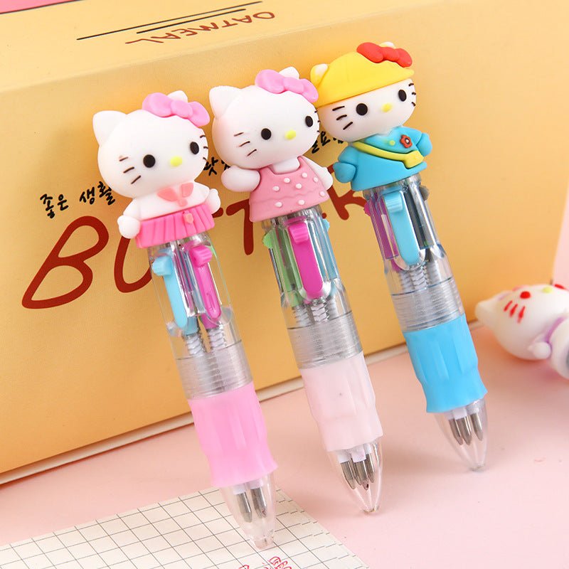 6 canetas mini 4 cores Sanrio - Creative Brinquedos