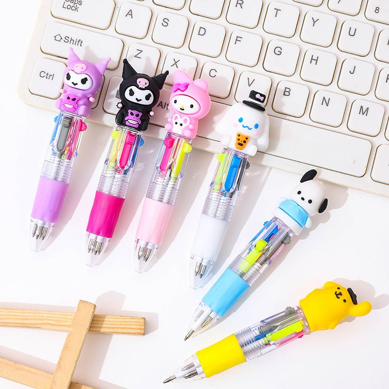 6 canetas mini 4 cores Sanrio - Creative Brinquedos