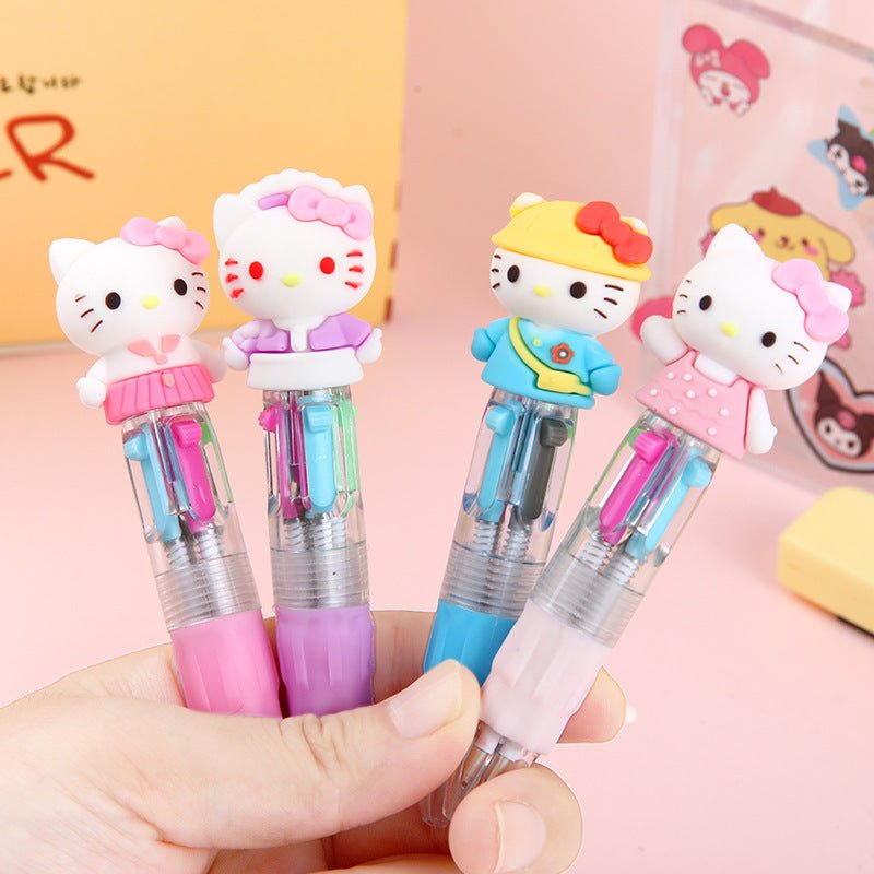 6 canetas mini 4 cores Sanrio - Creative Brinquedos