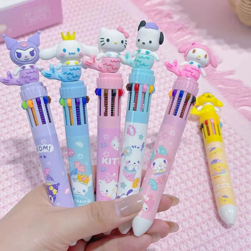 5 canetas Sanrio 10 cores - Creative Brinquedos