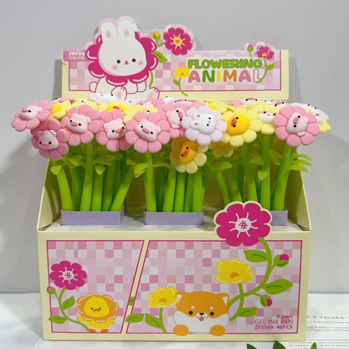 48 peças caneta flor variadas - Creative Brinquedos