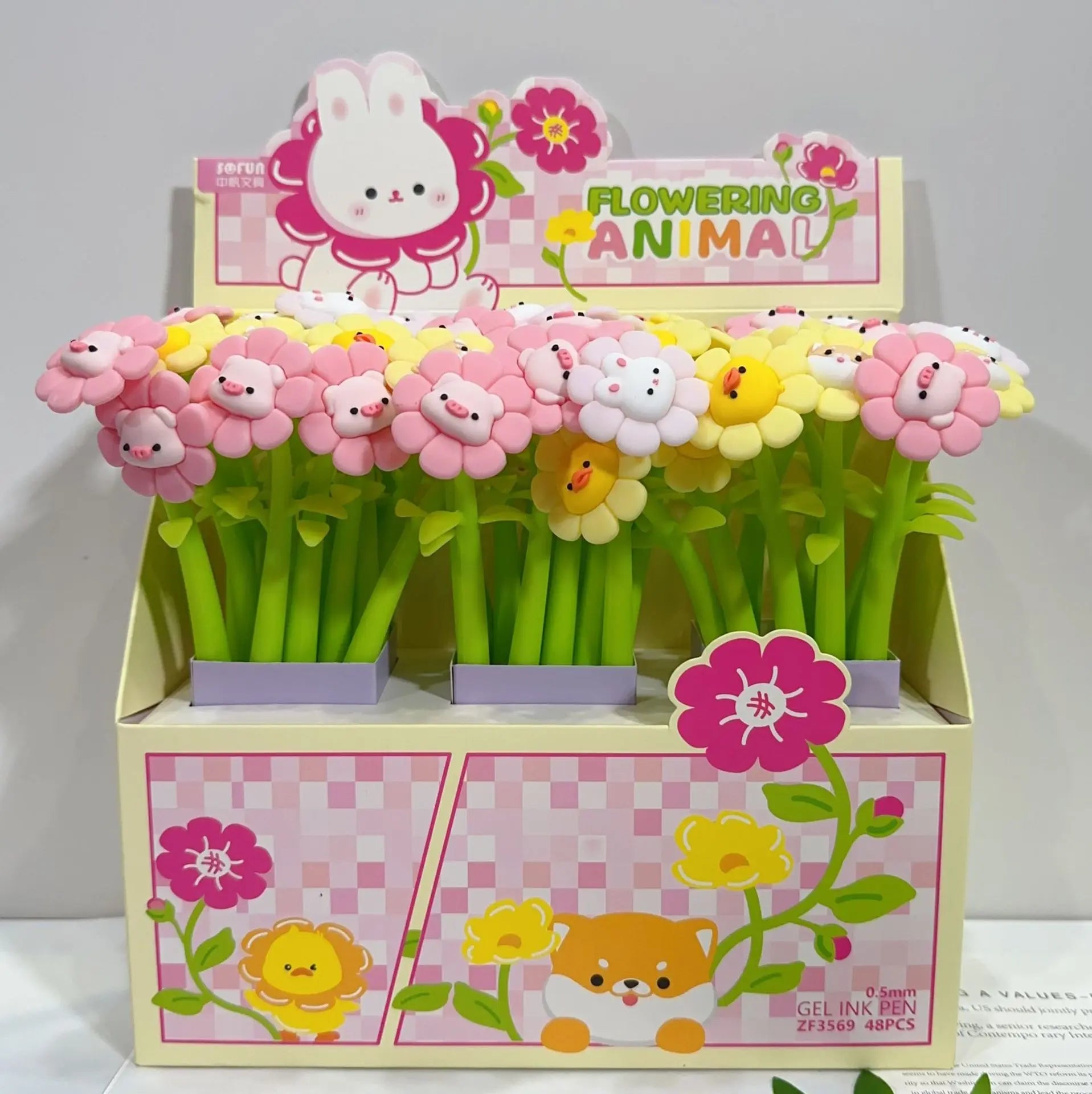 48 peças caneta flor variadas - Creative Brinquedos