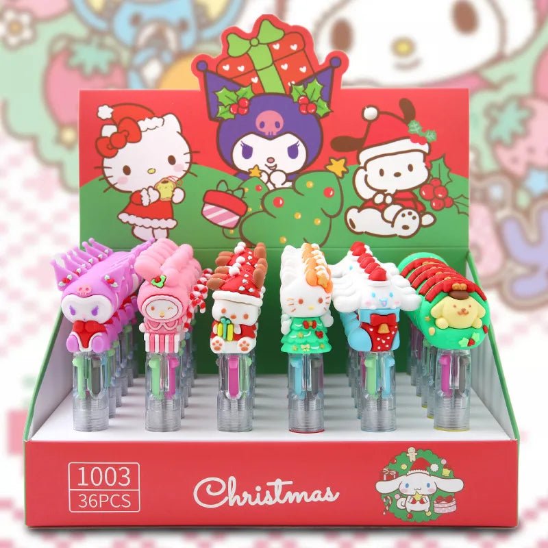 6 canetas mini 4 cores Sanrio - Creative Brinquedos