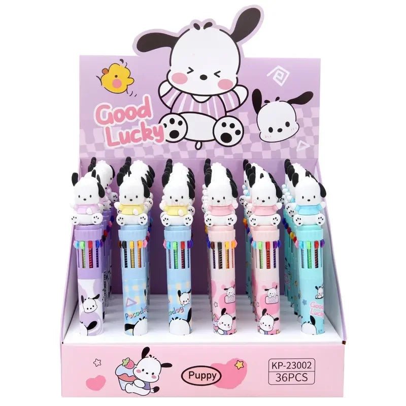 18/36 peças caneta 10 cores Pochacco Sanrio - Creative Brinquedos