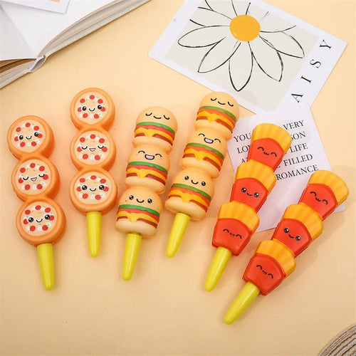 24 peças caneta squishy fast - food - Creative Brinquedos