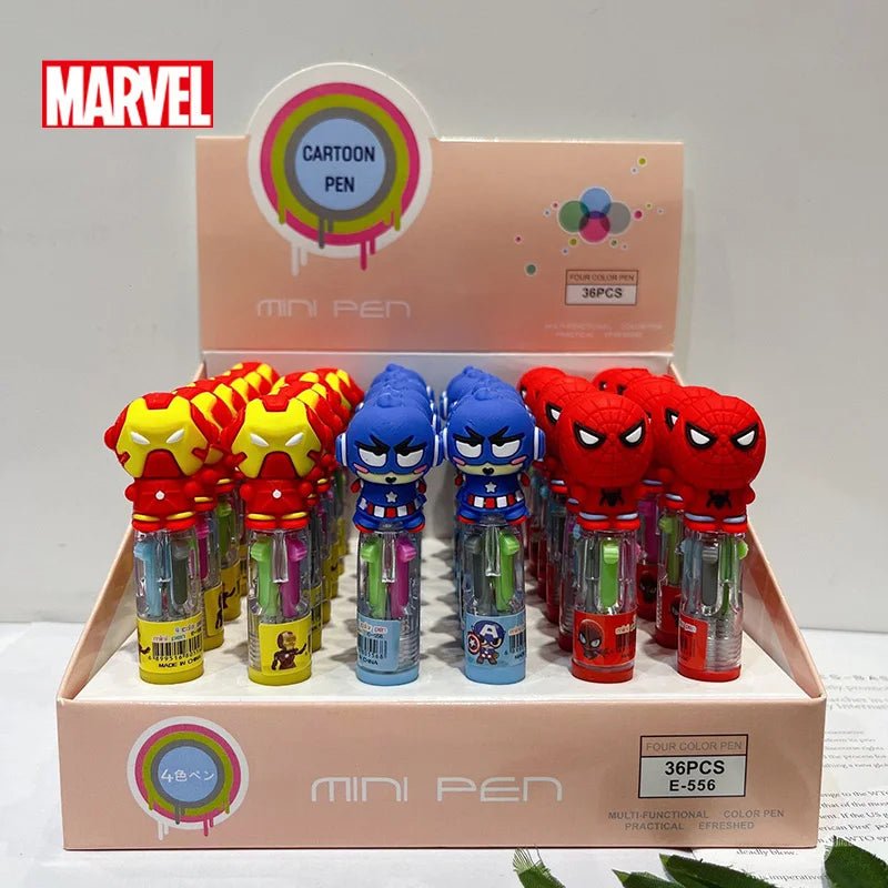 36 peças caneta mini heróis 4 cores - Creative Brinquedos