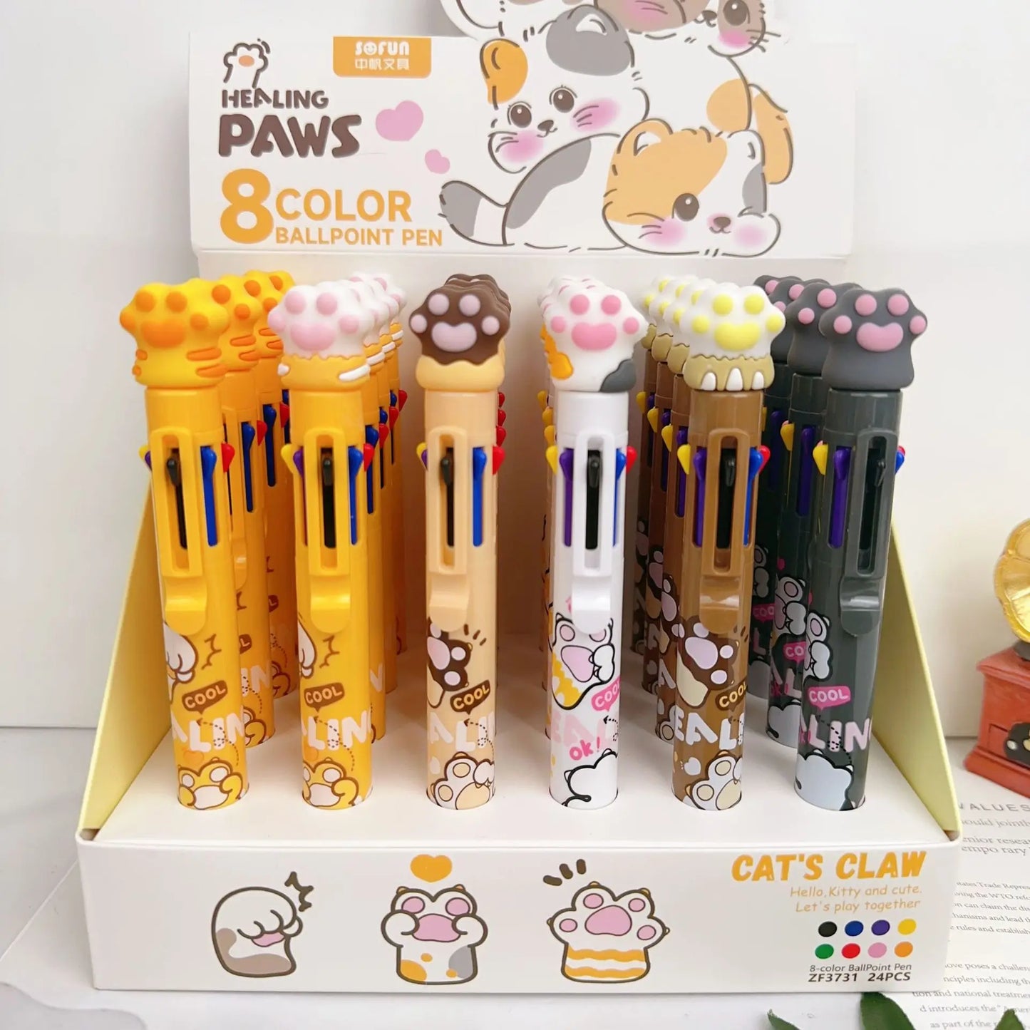 24 peças caneta 8 cores - Creative Brinquedos