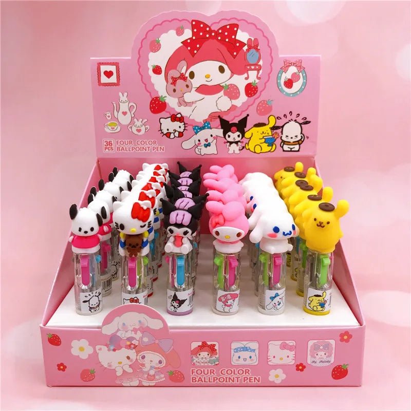 36 peças caneta mini 4 cores Sanrio - Creative Brinquedos