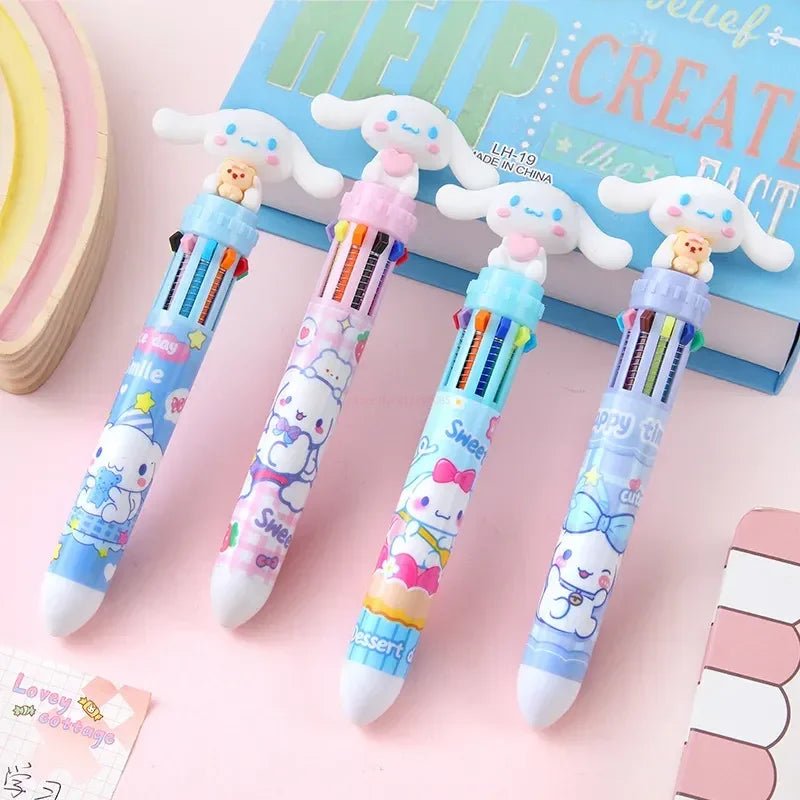 18/36 peças caneta 10 cores Cinnamoroll Sanrio - Creative Brinquedos