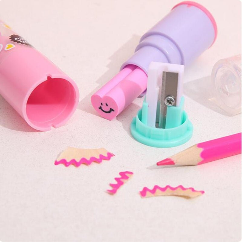 24 peças apontador e borracha - Creative Brinquedos