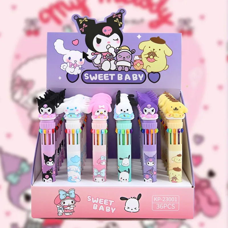 36peças peças caneta 10 cores Sanrio - Creative Brinquedos