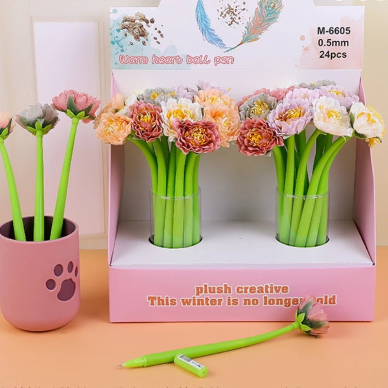 24 peças caneta flor - Creative Brinquedos