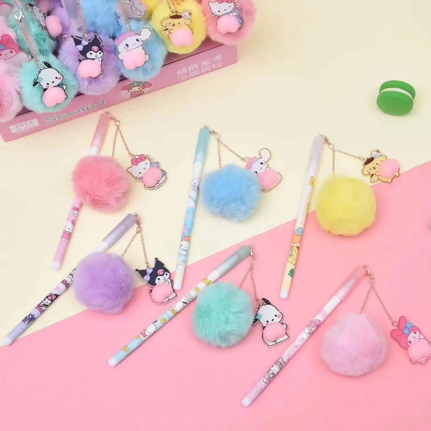 24 peças caneta pompom bumbum Sanrio - Creative Brinquedos