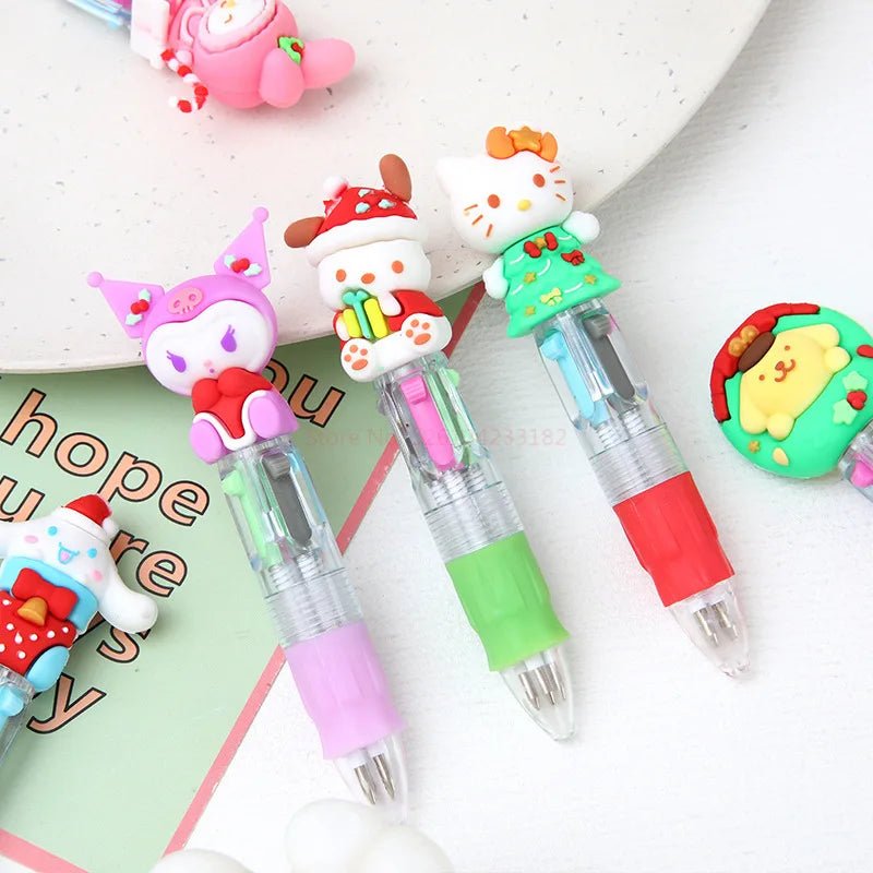 6 canetas mini 4 cores Sanrio - Creative Brinquedos