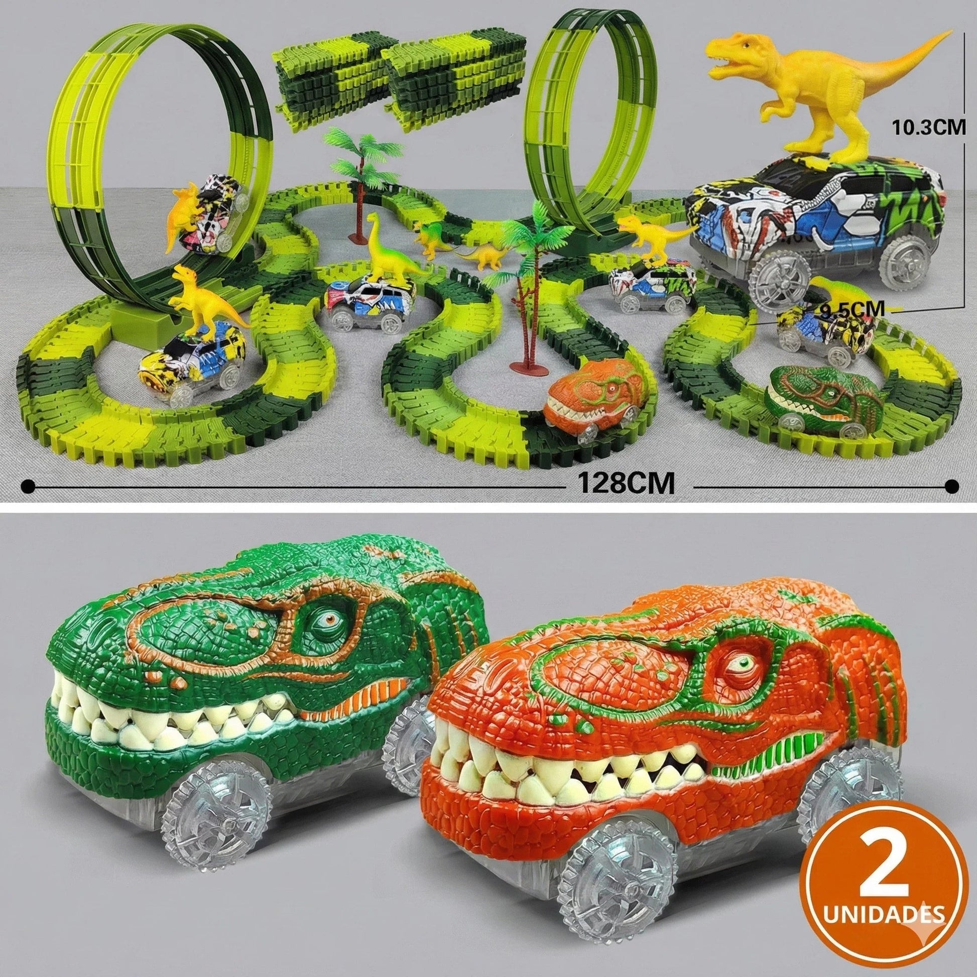 Pista Aventura Jurássica – 217 Peças - Creative Brinquedos